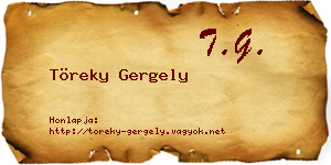 Töreky Gergely névjegykártya
